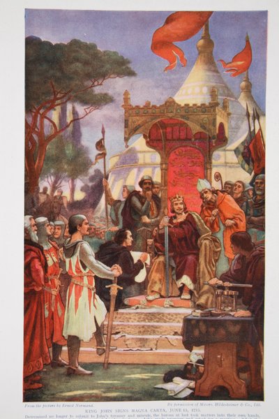 Le roi Jean signe la Magna Carta, 15 juin 1215, illustration de 